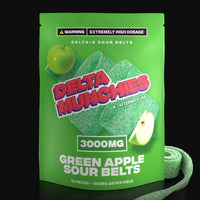 Delta Munchies - Green Apple Sour Belt 3000mg Delta 8