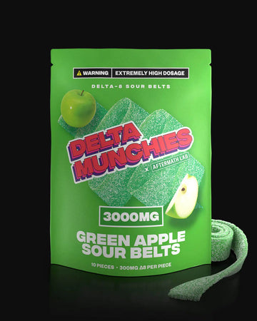 Delta Munchies - Green Apple Sour Belt 3000mg Delta 8