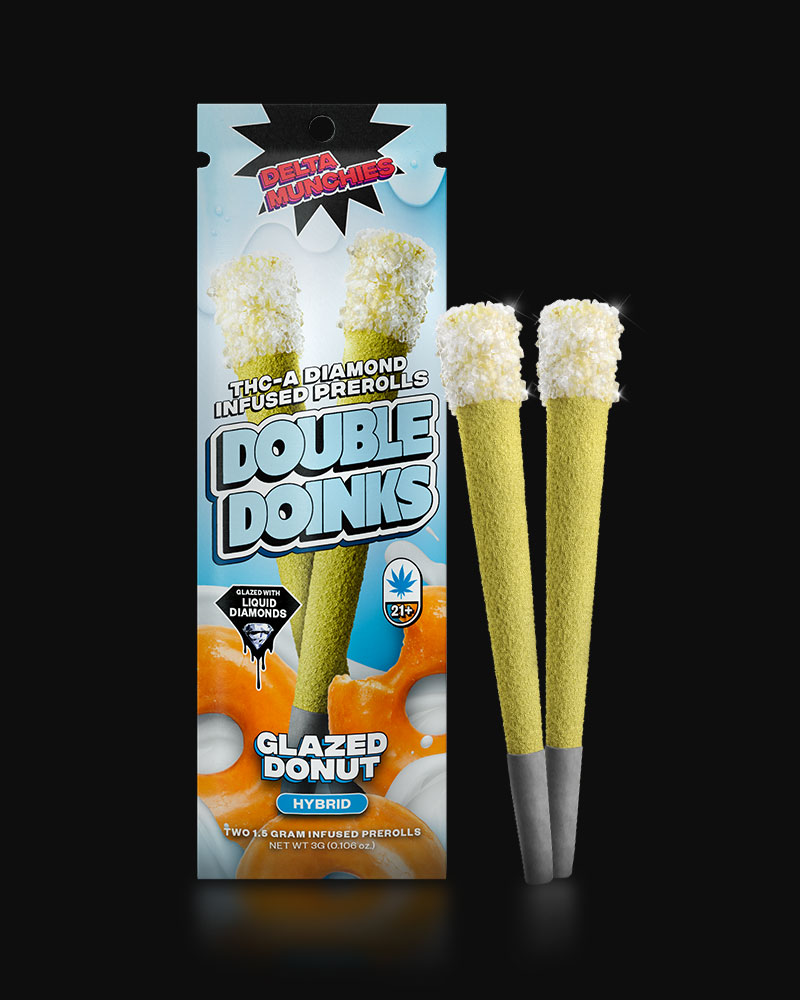 Delta Munchies - THC-A DIAMOND INFUSED PREROLLS Glazed Donut Infused Prerolls (2 Pack)