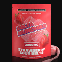 Delta Munchies - Strawberry Sour Belt 3000mg Delta 8