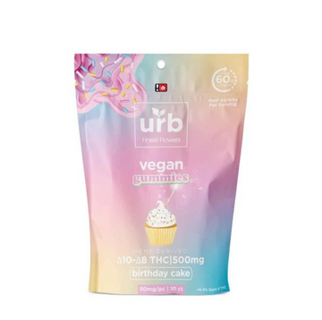 Urb Delta 10/ Delta 8 THC Gummies - Birthday Cake (Vegan) 500 mg