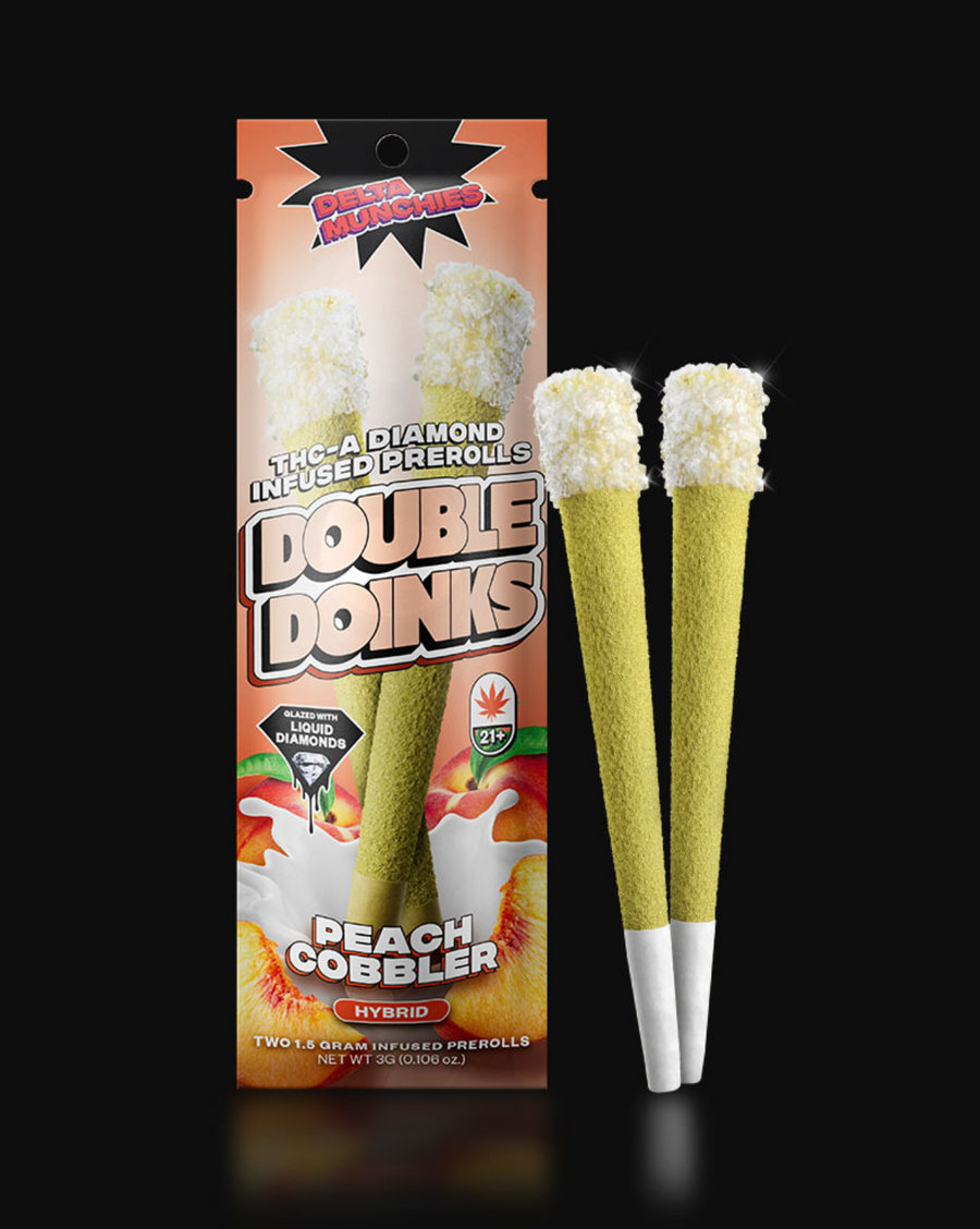 Delta Munchies - THC-A Diamond Peach Cobbler Infused Prerolls (2 Pack)