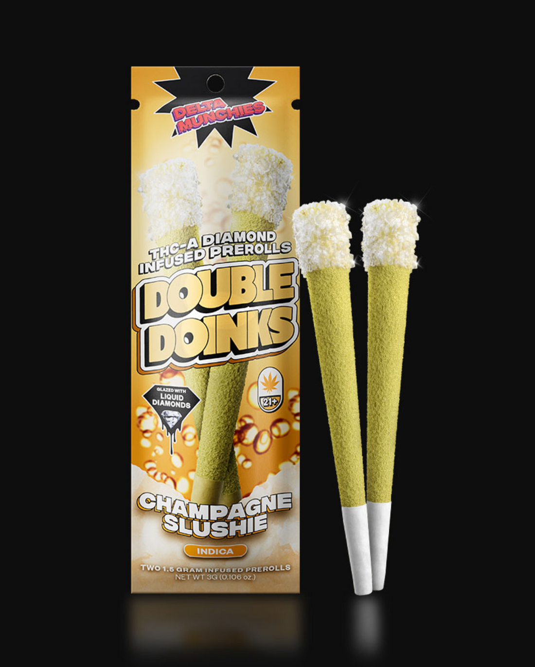 Delta Munchies - THC-A Diamond Champagne Slushier Infused Prerolls (2 Pack)