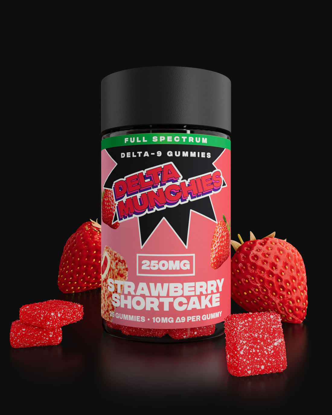 Delta Munchies - FULL SPECTRUM DELTA 9 THC Strawberry Shortcake Gummies